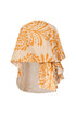 Cavalo Hand Embroidered Linen Poncho / Ecru Yellow Arabesque